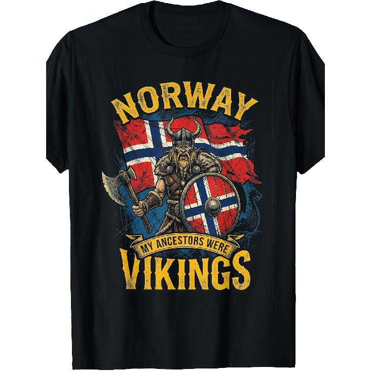 My Ancestors Were Vikings - Norway Viking Warrior T-Shirt Men'S T-Shirt Funny Perfect for Home|Outdoor|Work|Gifting (Birthdays|Mother'S