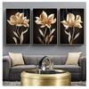Художественная картина на холсте, скандинавские постеры и принты, настенные панно для гостиной, современный домашний декор, абстрактная черная, золотая, цветочная стена
