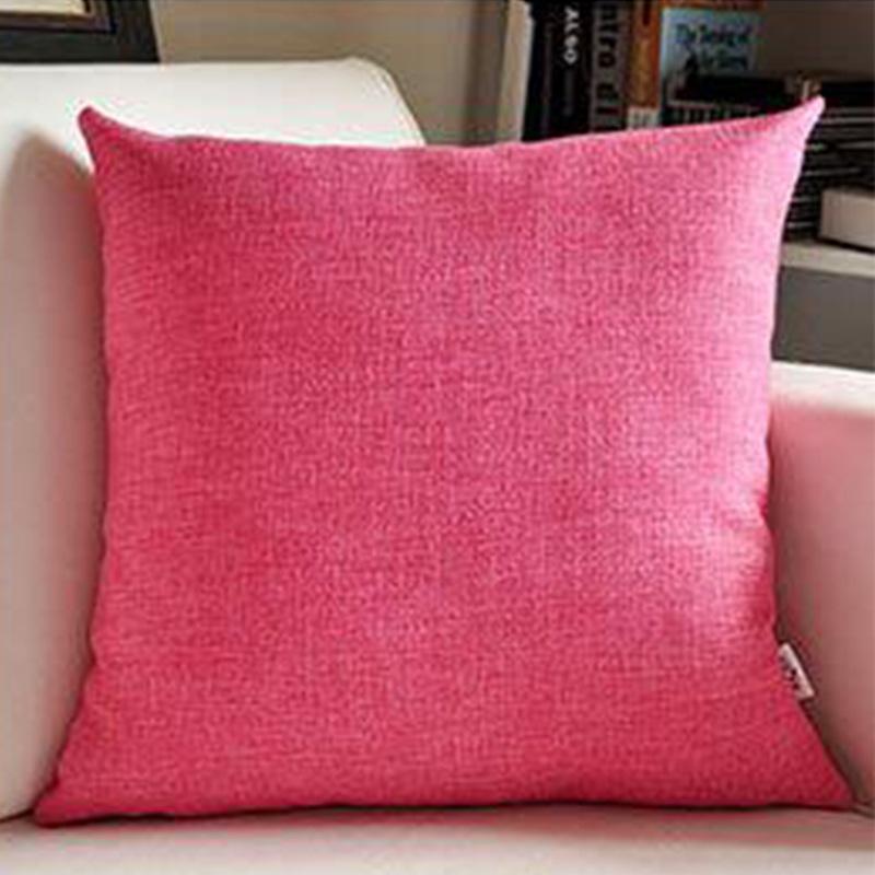Modern Simple Style Linen Pillow Pure Color Elegant Office Bedside Cushion Cover Fabric Back Sofa