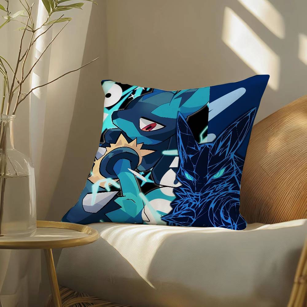 Pokemon Elite Trainer Anime Plush Pillow Cover Soft Short Plush Cushion Cover For Sofa Bedroom Living Room Decor Gift