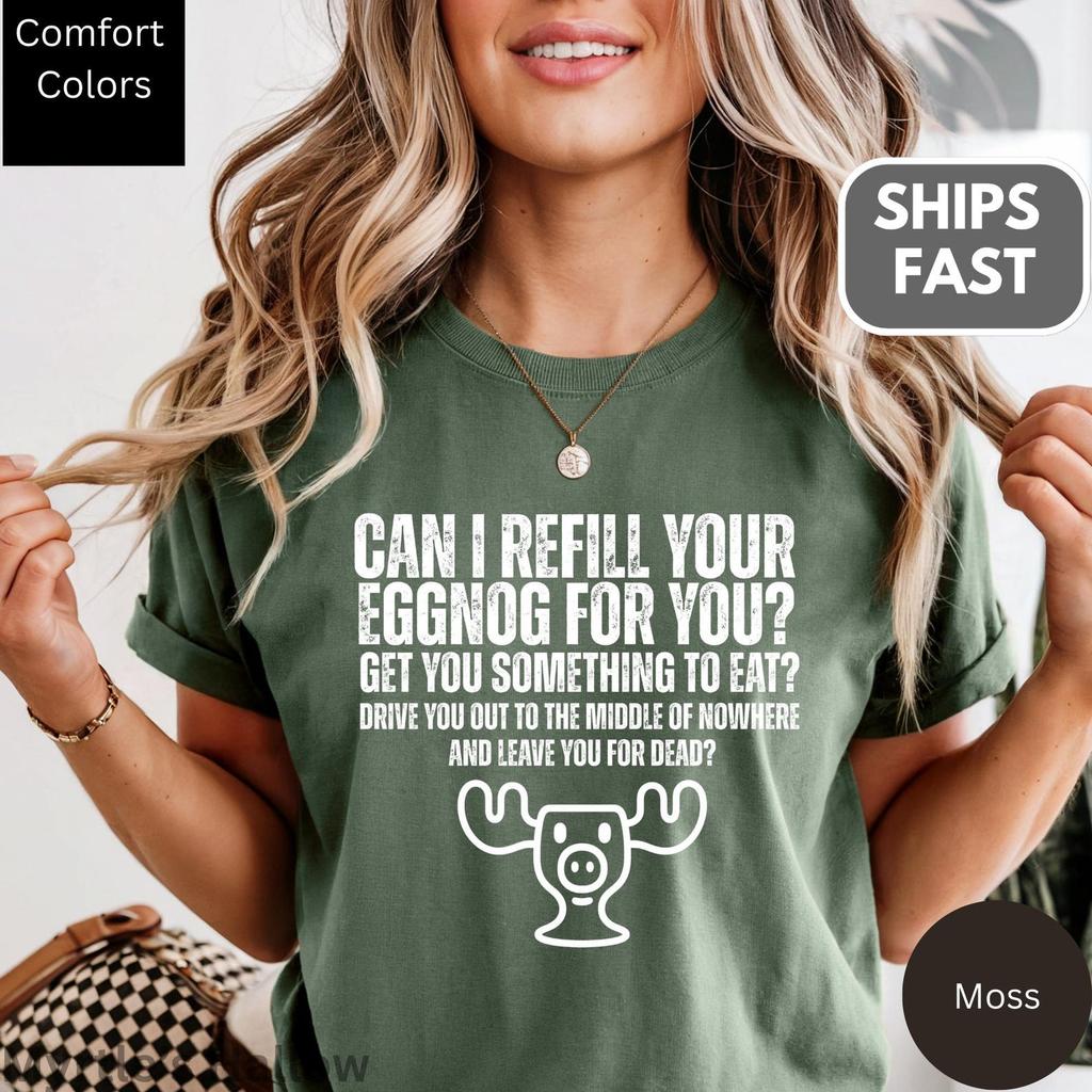 Funny Christmas Vacation Shirt and kids T-Shirt: Eggnog Quote, Comfort Colors® Cotton Tee