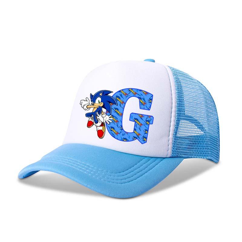 Child Baseball Caps Sonics Anime Letter A-Z Print Sun Hats Boys Girls Summer Casual Hat Child Adult Adjustable Peaked Cap Gifts