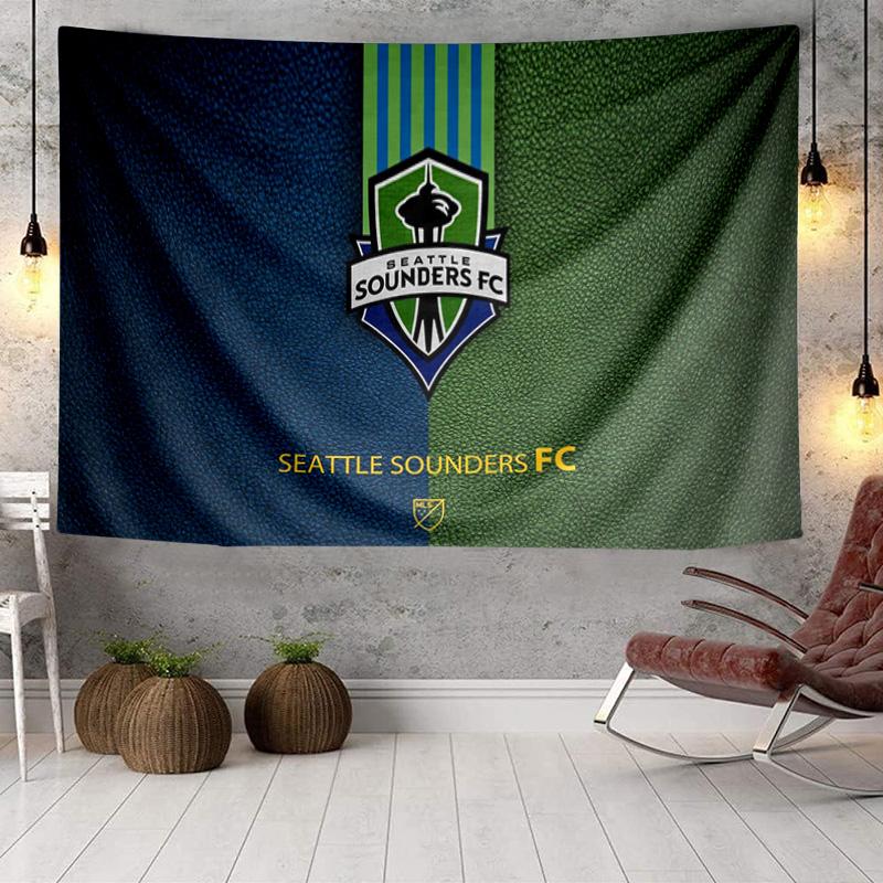 1PC Seattle Sounders Fc Crest Tapestry Hanging for Bedroom,Livingroom, Playroom,Decor Art Room Wall Tapestry Holiday and Birthday Gifts
