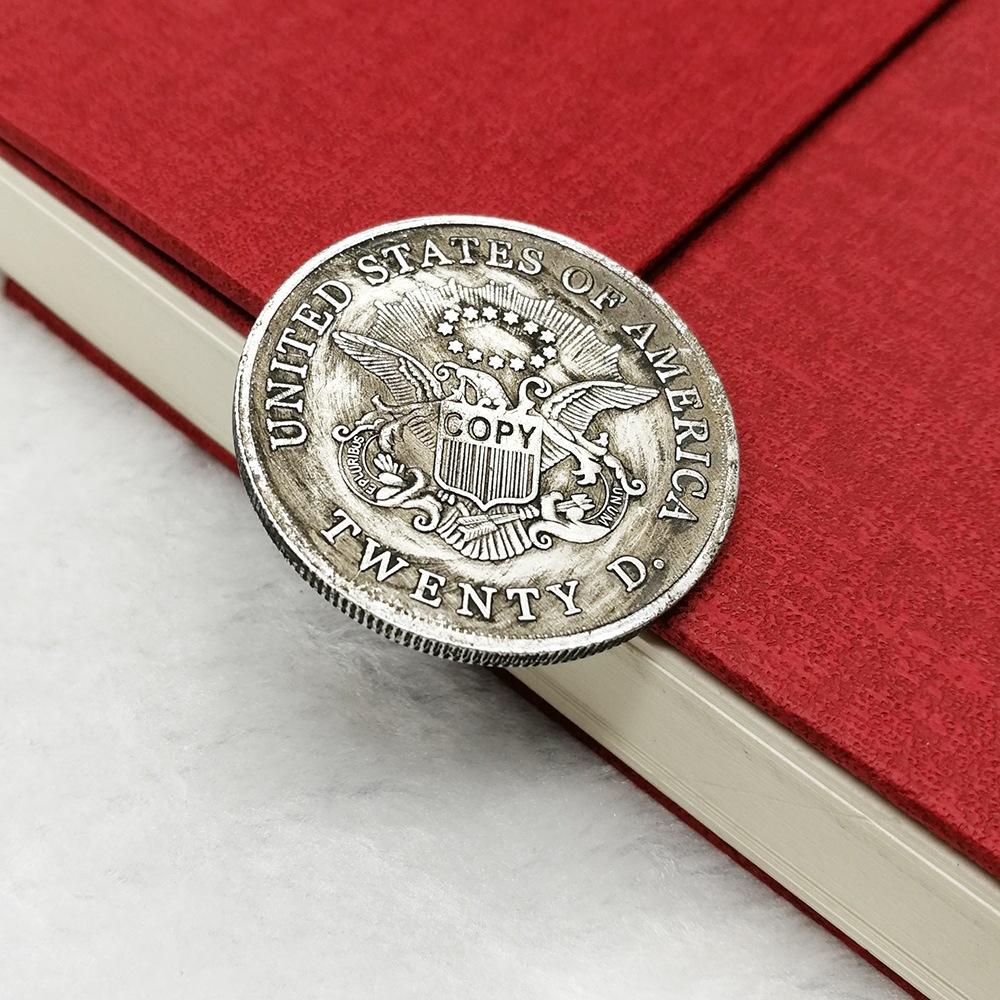 1849 Barber, antique, creative, decorative, coin, tourism crafts, retro, European and American souvenirs, metal ornaments, toys