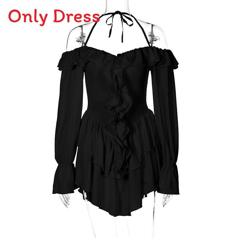 European Style Womens Summer Jumpsuit With Ruffle Long Sleeves And High Waist For Streetwear Fashion
