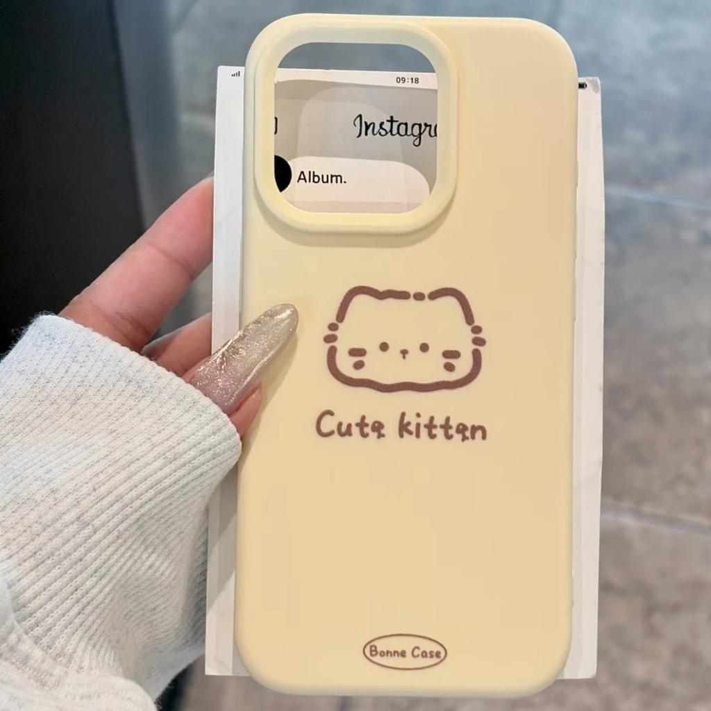 Простой line кот подходит для чехла на телефон iPhone16/17pro Apple 14 жидкий 13 корейский 12 мультяшный 15