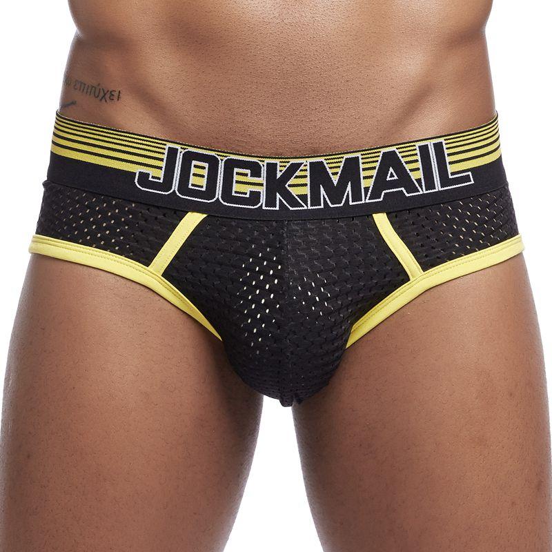 Трусы JOCKMAIL, сетчатое, дышащее, с цветными блоками, спортивное мужское нижнее белье с низкой посадкой