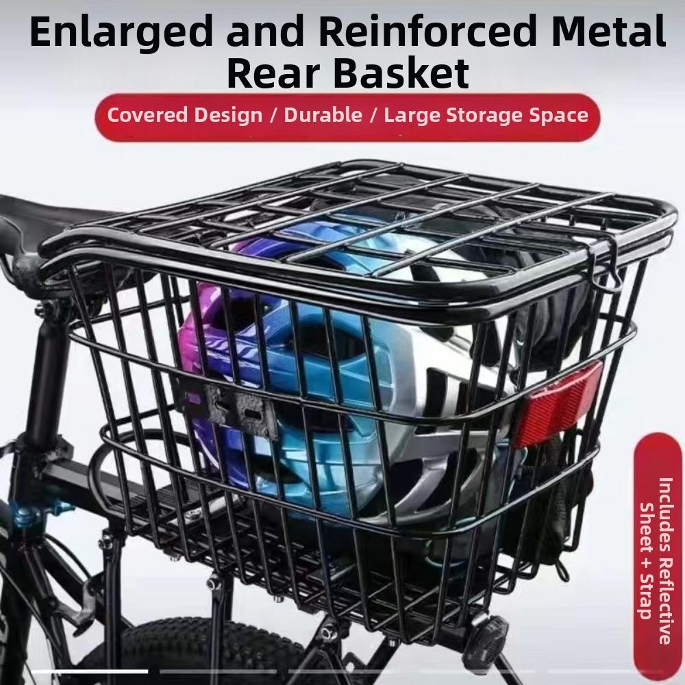 Metal Large Cart Basket Universal Bike Rear Mesh Basket Electric Bicycles Accessories