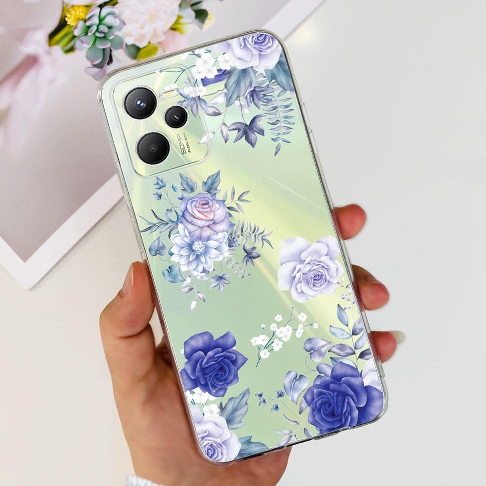 Чехол для Realme C35 RMX3511 Красивый Цветок Мягкий Силикон Fundas Маска для Телефона Для Realme Narzo 50a Prime Задняя Крышка Fundas