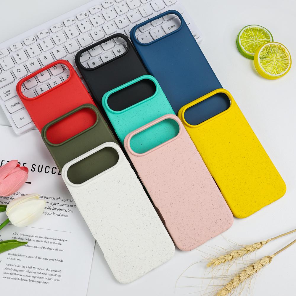 Eco Biodegradable Wheat Straw Soft Phone Case For iPhone 17 Air 16 E 15 14 Plus 13 12 Mini 11 Pro Fashion Matte Shockproof Cover