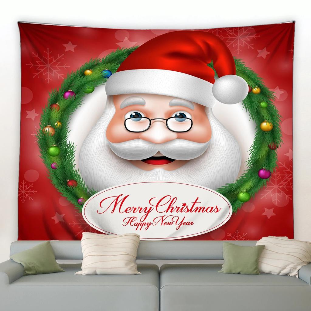 Гобелен с рисунком Санта-Клауса для дома, спальни, гостиной, настенного украшения, рождественский гобелен
