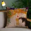 Gustav Klimt Oil Painting Pillow Case Safe Custom Photo Pillow, Anti-fade Brushed Fleece Cushion, Maternal & Infant Safe.