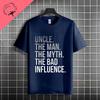 Funny Uncle The Unisex The Myth The Bad Influence Graphic Tshirt Casual Fashion Crew Neck Pure Cotton Short Sleeve Tshirt