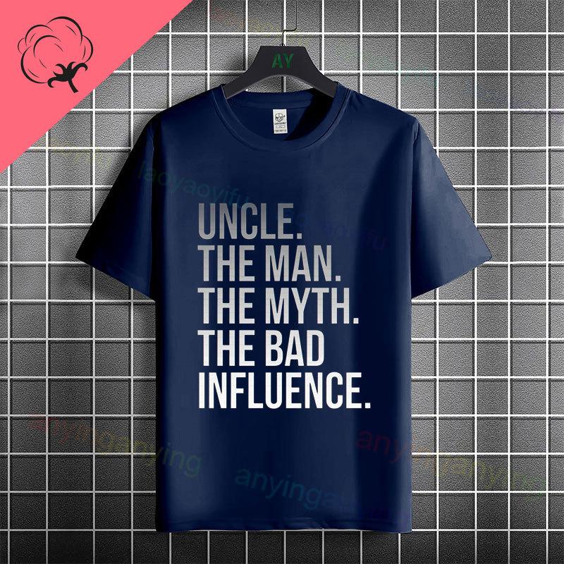 Funny Uncle The Unisex The Myth The Bad Influence Graphic Tshirt Casual Fashion Crew Neck Pure Cotton Short Sleeve Tshirt