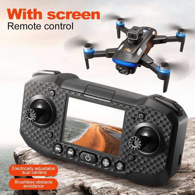 M6 Mini Drone 4K Professional HD Camera with Large Screen 2.4G WIFI FPV Dron Brushless Optical Flow Hover Folding Quadcopter