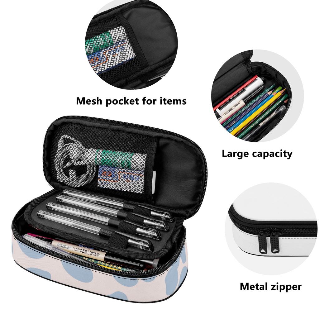 Pen Case Smooth Zipper Spacious Storage 300D Polyester with Main Storage Mesh Pocket and Organized Pen Holders for Classroom Use