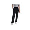 Casual Comfortable Moisture-Wicking Elastic Waist Mid-Rise Striped Straight-Leg Knit Sports Pants Men Bottoms Black White EL9761
