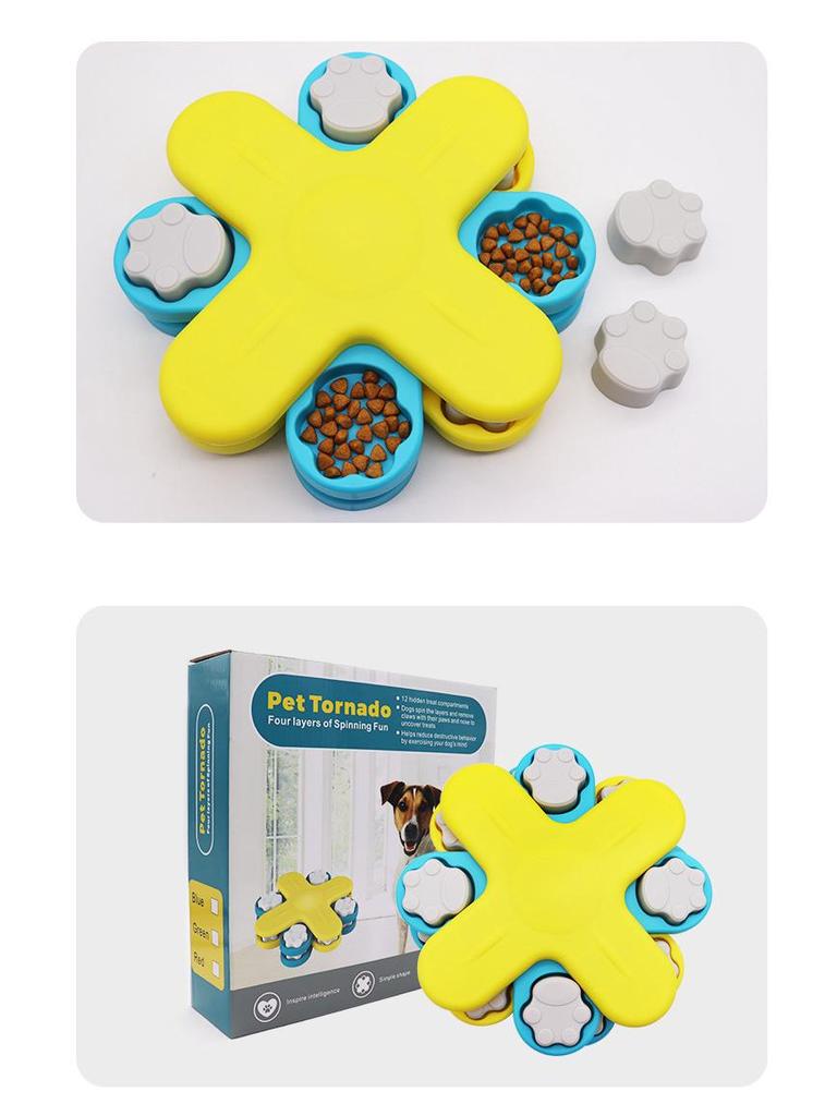 Трансграничная игрушка-пазл для питомцев: Вращающийся диспенсер лакомств для собак и миска-медленное кормление для саморазвлечения и избавления от скуки.