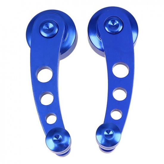 Blue Car Manual Window Winder Crank Door Handle Knob Grab Handles Aluminum