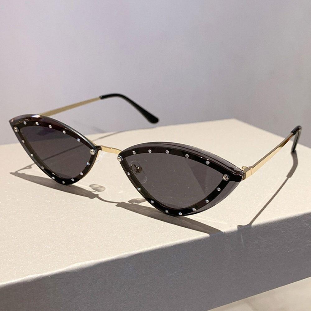 Gradient Cat Eye Sunglasses Multicolor Rhinestones Eyewear Party Sun Glasses for Women & Men