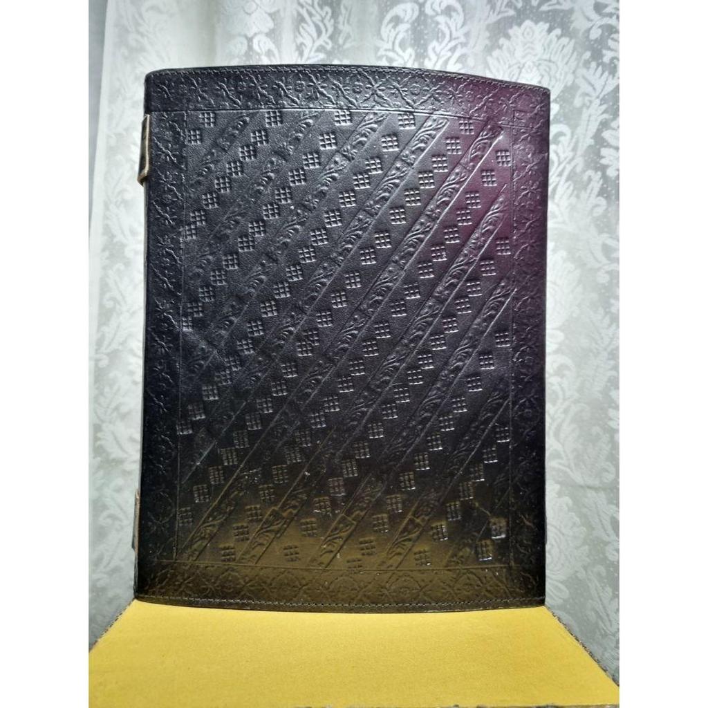 Журнал из толстой кожи, большой, 400 страниц, черный пентакль, гримуар, книга теней, кожаный блокнот, пустая книга ручной работы, альбом для рисования