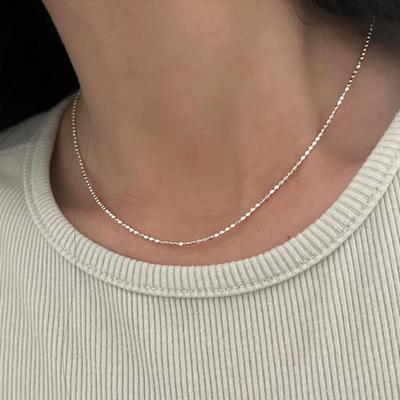 Ожерелье из шариковой цепочки из серебра 925 пробы