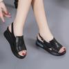 Thick-soled Wedge Sandals Women's New Summer High-heeled Fish Mouth Women's Shoes Hollow-out Heightening Muffin Large-size Sandals