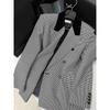 Class Wear Temperament Fried Street Suit Jacket Spring and Autumn French Plaid Double-breasted Suit Jacket