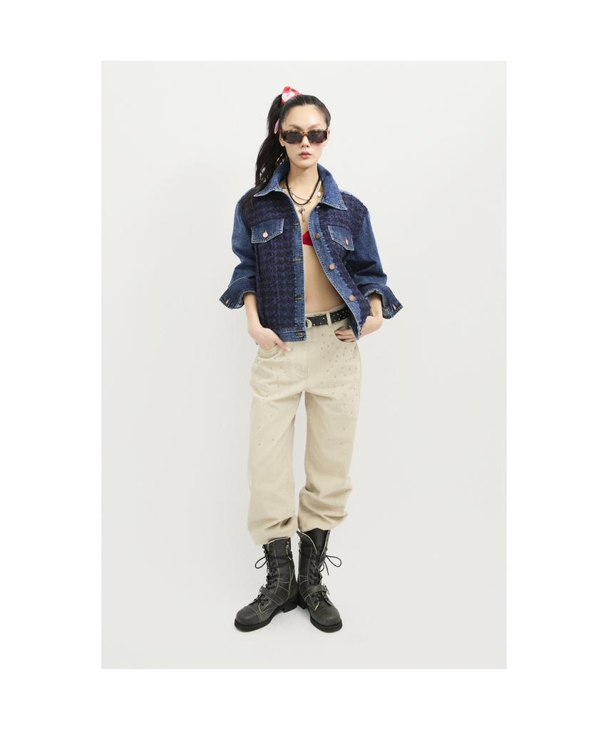Lucky Chouette Tweed Mix Denim Jacket (Blue) Lfpds25100Bux