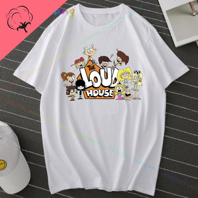 New Mens TShirt The House Loud Awesome Tees Short Sleeve Round Collar TShirt Cotton Birthday Present Clothes Cartoon Graphic