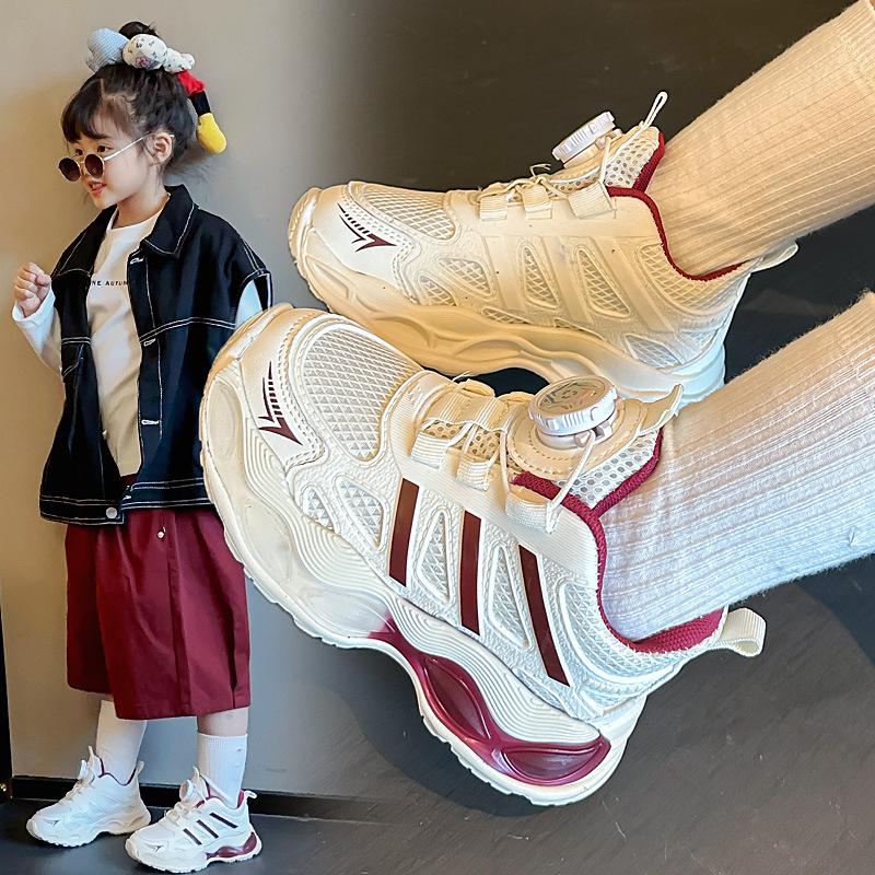 Детская спортивная обувь 2025 осень новая мальчики дышащая мягкая подошва кроссовки девочки папины кроссовки сетка повседневная обувь
