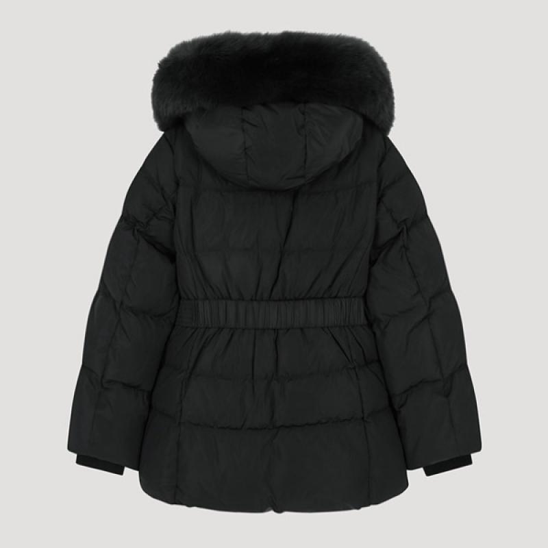  She S miSS Джемпер из меха лисы с капюшоном и утиным пухом SSdjpo42040 Bk