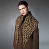 Womens Double Sided Leopard Print Triangle Scarf Soft Warm Shawl Wrap Fashion Neck Scarves For Autumn Winter