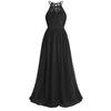 Girls Lace Chiffon Sleeveless Halter Flower Girl Dress Princess Pageant Wedding Bridesmaid Birthday Party Dress