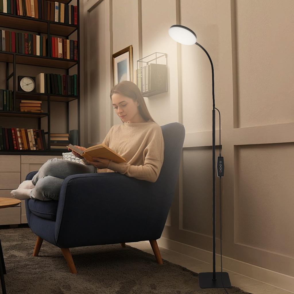LED Floor Lamp Can Rotate 360 Degrees Freely with 3 Color Modes and 3 Height Adjustments Available-with Remote Control