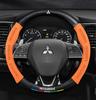 cxbkdv1 Carbon fiber Suede Car Steering Wheel Cover For Mitsubishi Pajero Sport Outlander ASX Lancer Eclipse RALLIART Auto Accessories