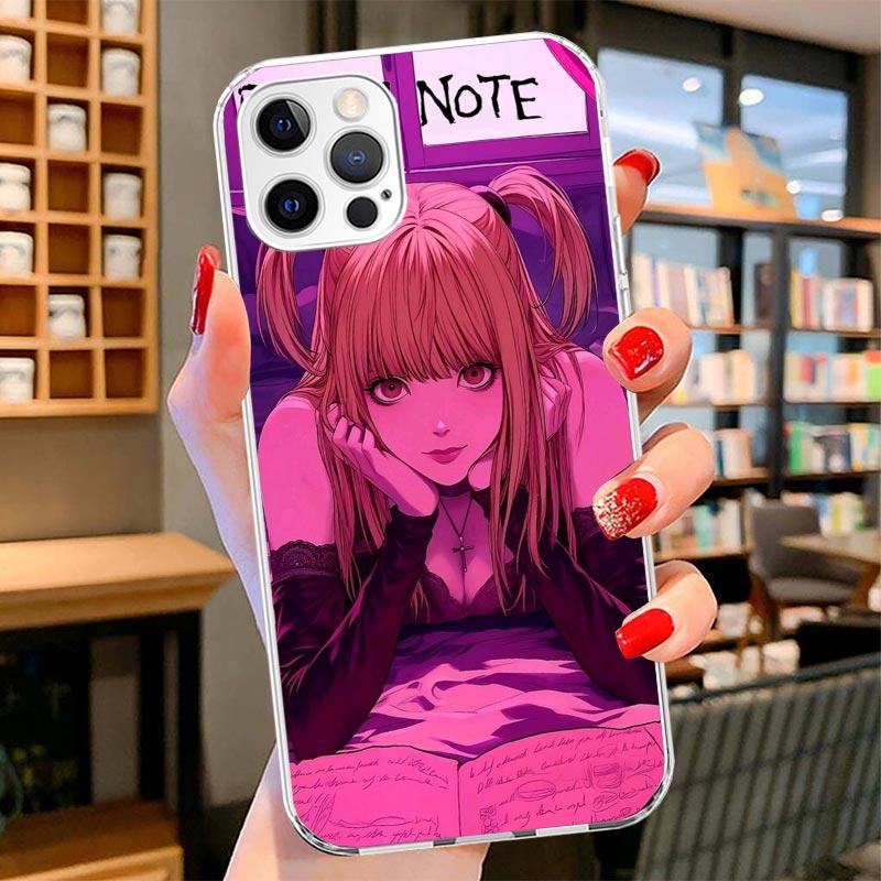 N-Note D-Death MisaMisa Cover Phone Case For iPhone 16 17 Air 15 14 Pro Max 16E Phone Case 13 Mini 12 11 7 SE 8 Print Pattern Fi