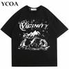 Men's Oversized Y2K Graphic T-Shirt - Euro-American Style, Hip Hop Print