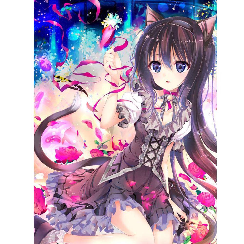 5D DIY круглая Алмазная картина Аниме Алмазная вышивка Полный домашний декоративный подарок