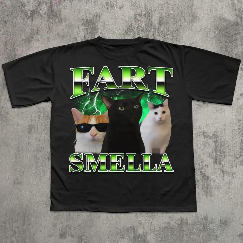 Fart Smella Funny Cat Tshirt Meme Shirts Silly Cats Tee Gift for Her Him Unisex T-Shirt