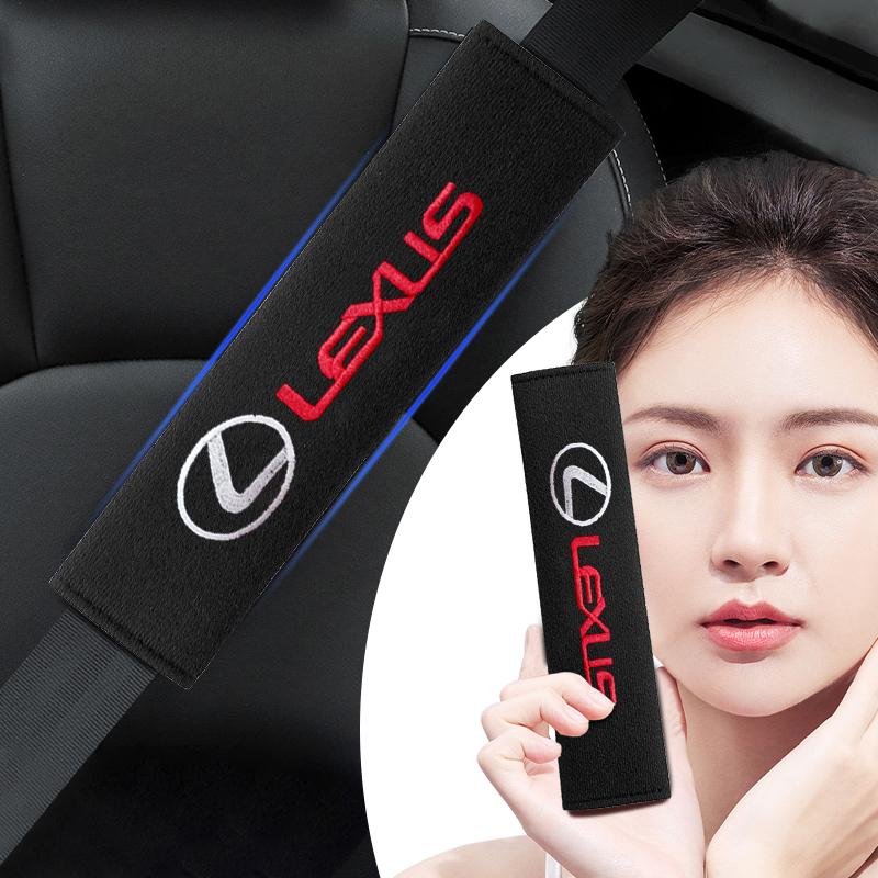 2Pcs Car Seat Belt Shoulder Pad Protective Cover Car Accessories For Lexus ES RX NX LS UX LM LX GX LC RZ IS CT GS RC HS LBX ADW1