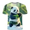 2024 Summer New Cute Panda Series 3D Printed Short Sleeve Casual Trendy Men's and Women's Round Neck T-shirt