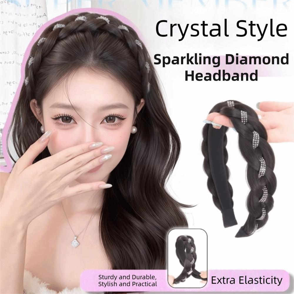 Synthetic Hand-woven Headband Elegant Fishbone Braids Hair Bands for Lazy Girls