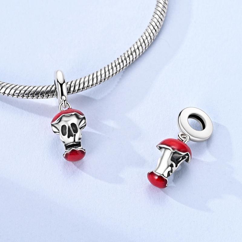 Шарм-бусина Компонент Подвеска-кулон Медь Красная Роза Череп Темная Эстетика Совместимо с Браслетом-Браслетом Высокий