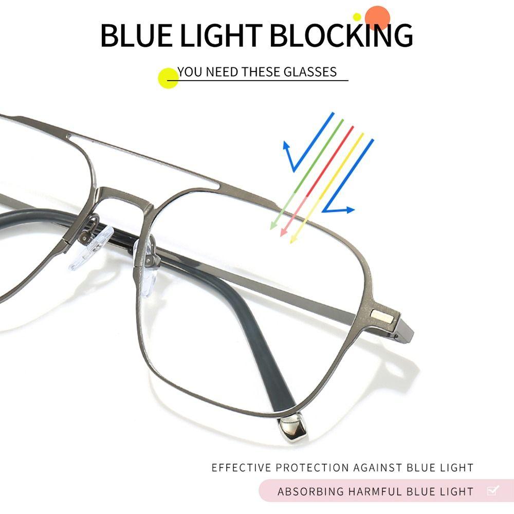 UV400 Night Vision Metal Computer Glasses with Magnet Clip On Sunglasses Anti Blue Light Glasses 3 In 1 Glasses