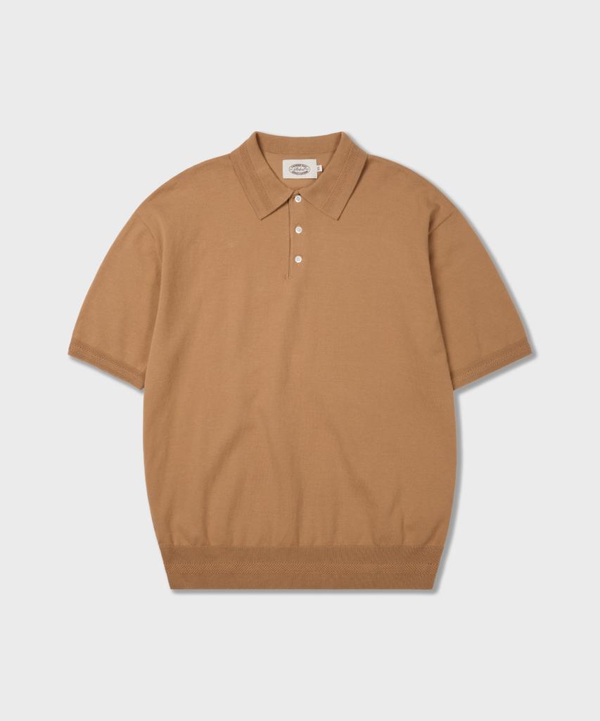 AMFEAST Essential Polo Half Knit Beige