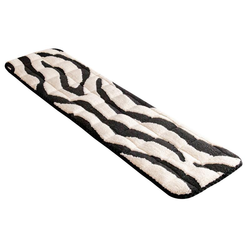 Zebra Stripe Pattern Plush Bench Cushion Winter Long Bench Seat Pad Sofa Chair Seat Cushion Home Decor Bay Window Pad