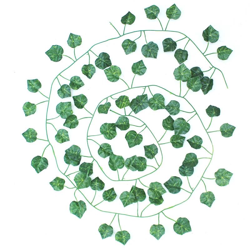 1 шт. 210 см Зеленый шелк Искусственная подвесная рождественская гирлянда Растения Лоза Листья Сделай сам Дом Свадебная вечеринка Ванная комната Сад Украшение