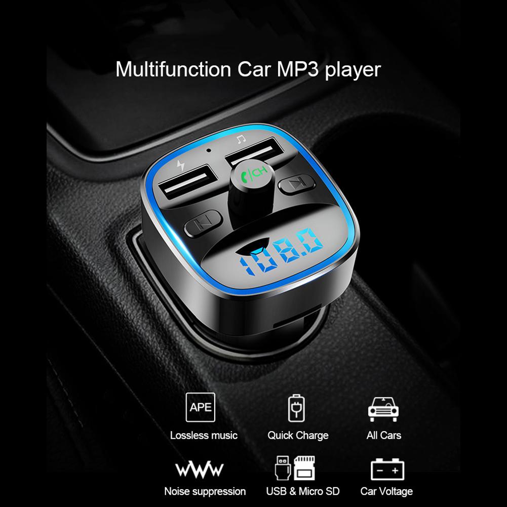 Беспроводной Bluetooth FM-передатчик для автомобильного MP3-плеера с двойным USB-зарядным устройством, светодиодный дисплей, радиоадаптер, аудиохаб, автомобильные аксессуары