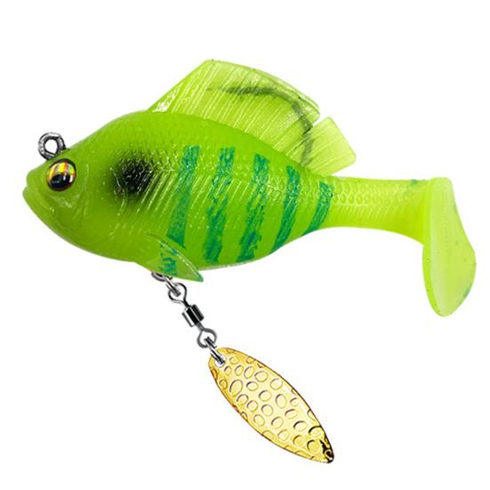 6 см/10 г/14 г весло хвост рыболовная приманка с крючком спиннер 3D глаза Swimbait искусственная мягкая приманка пресноводный соленый окунь форель аксессуары для рыбалки